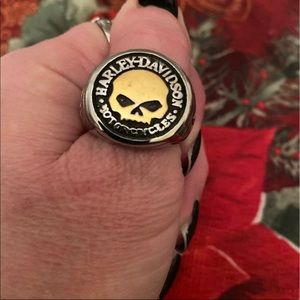 Harley-Davidson Gold and Silver Skull Ring
